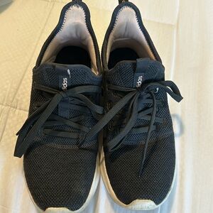 Adidas Cloud foam Dark Gray Pink sneakers tennis shoes Sz 9